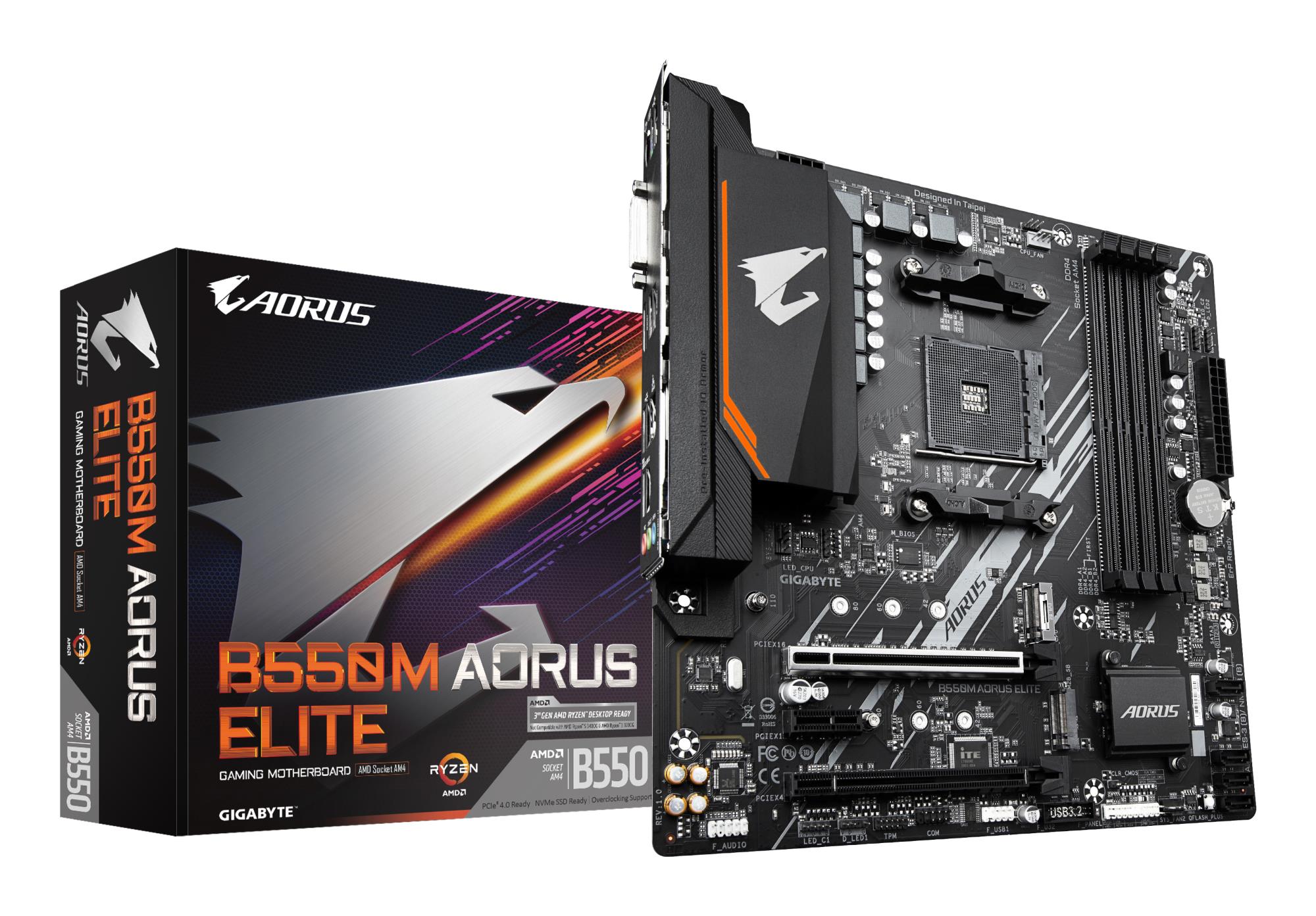 Mainboard|GIGABYTE|AMD B550|Socket AM4|micro ATX|RAM DDR4-SDRAM|4xSlots|2xNumber of