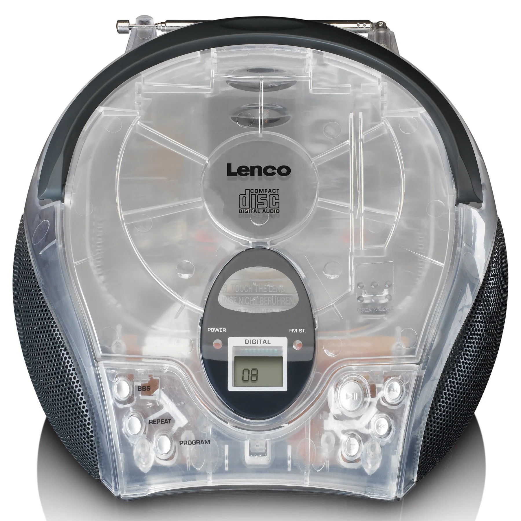 Portable stereo FM radio with CD