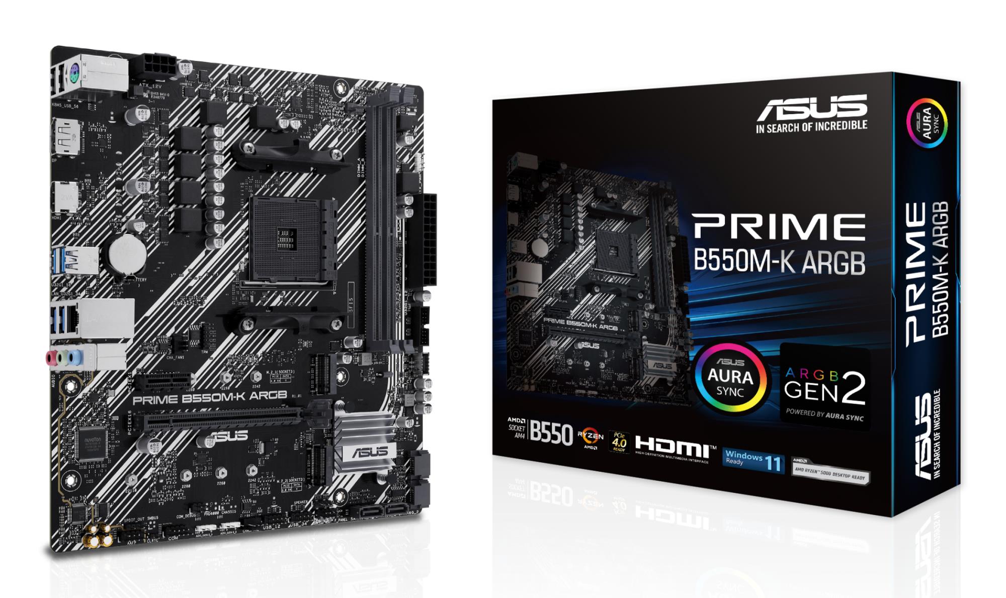 Mainboard|ASUS|AMD B550|SAM4|Micro-ATX|Memory DDR4|Memory slots 2|1xPCI-Express 3