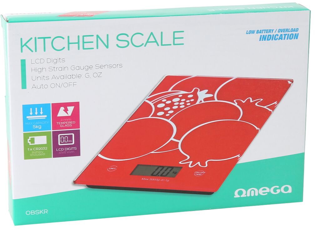 Omega kitchen scale OBSKR, red |