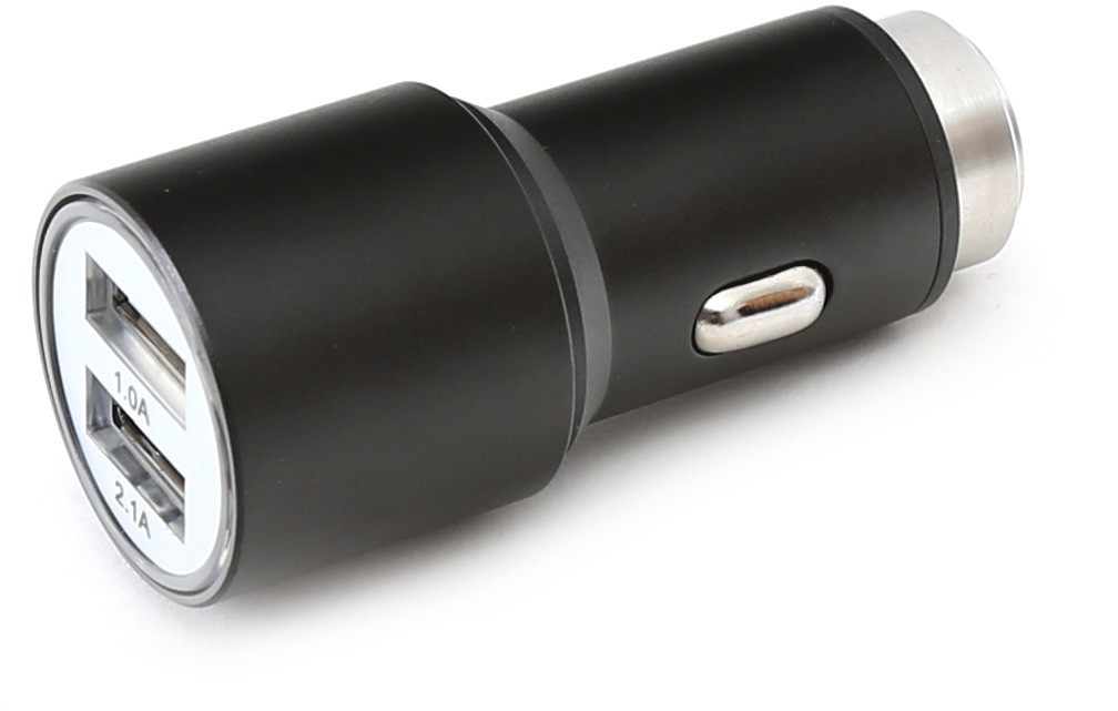 Omega car charger 2xUSB 2100mA Metal