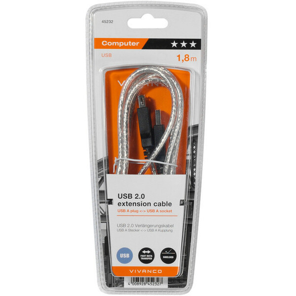 Vivanco cable USB 2.0 AM-AF