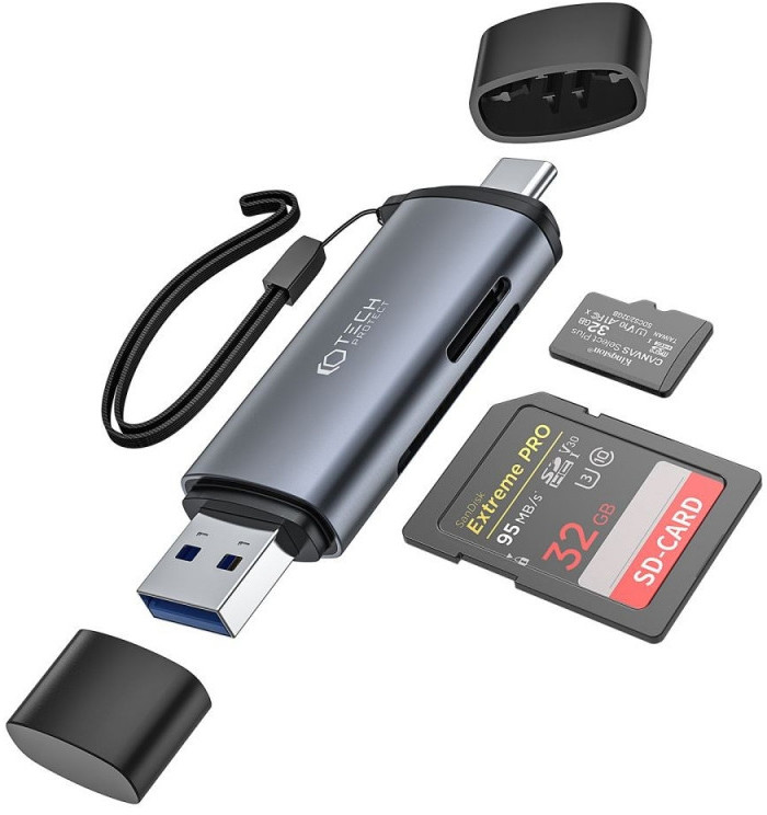 Tech-Protect Ultraboost Card Reader SD/microSD Grey
