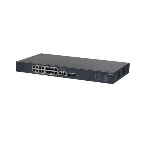Switch|DAHUA|Desktop/pedestal|Rack|16x10Base-T / 100Base-TX / 1000Base-T|2xSFP|PoE ports