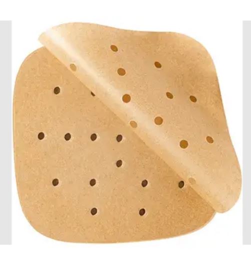 Baking paper for hot airfryers perforated