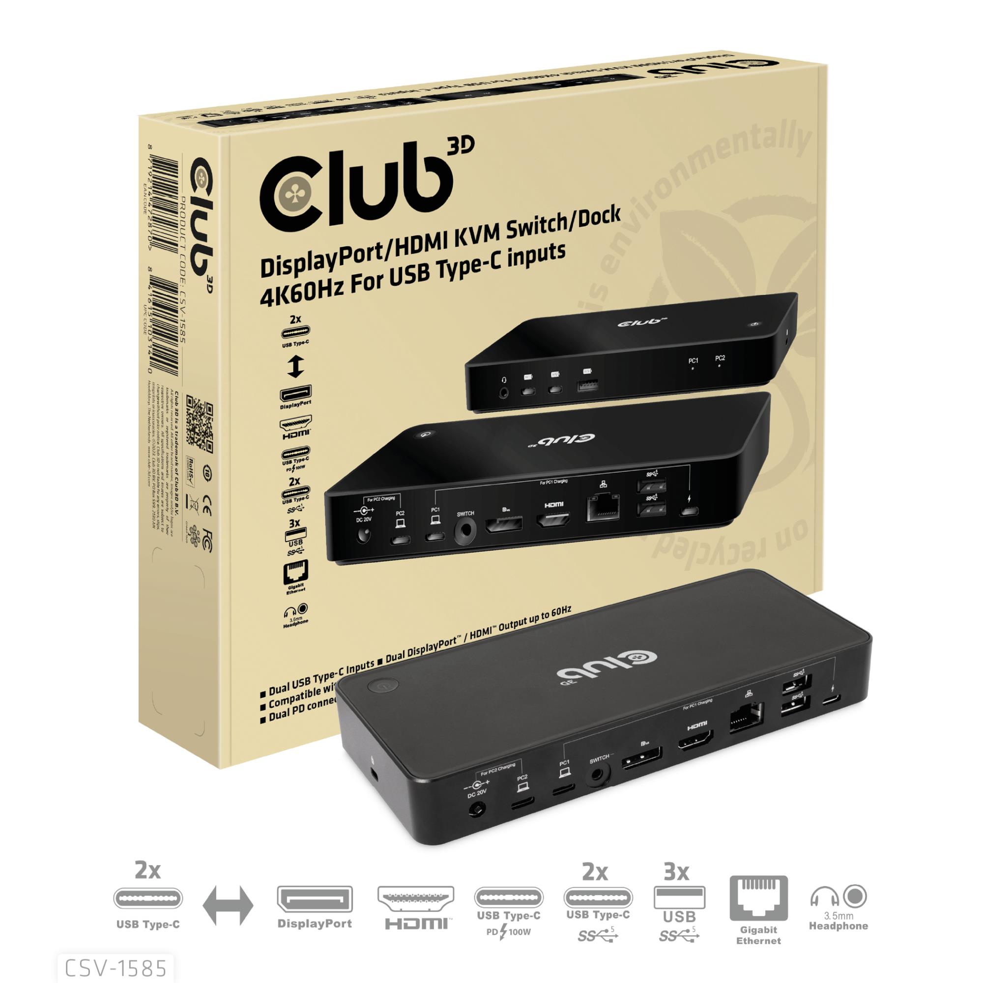 Club 3D Club3D KVM Switch 4K60Hz