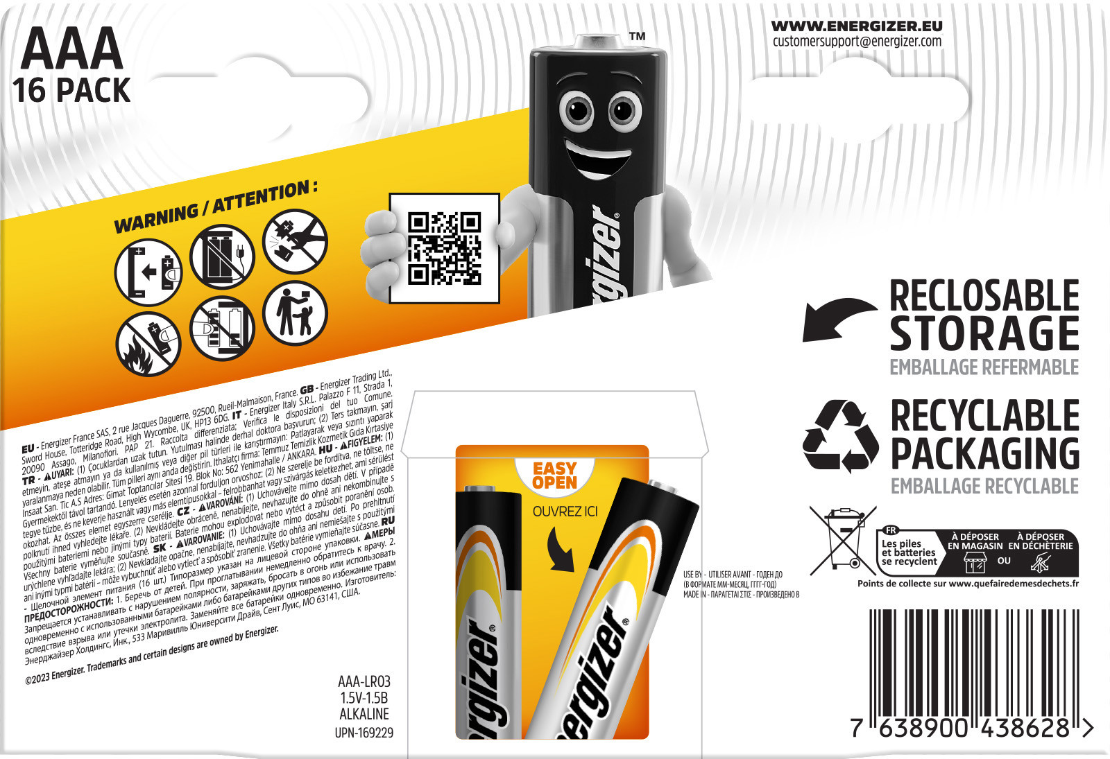 Energizer battery Alkaline Power AAA/LR03 CHP16