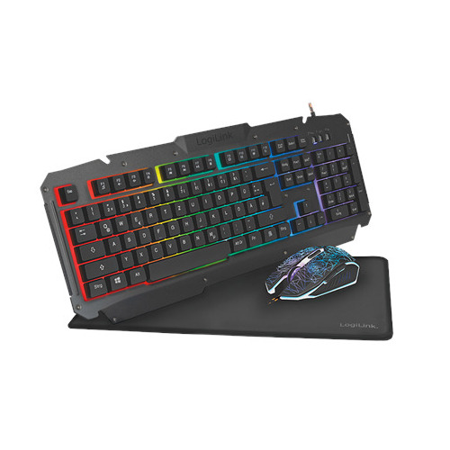 LogiLink Gaming-Set, keyboard, mouse and mouspad