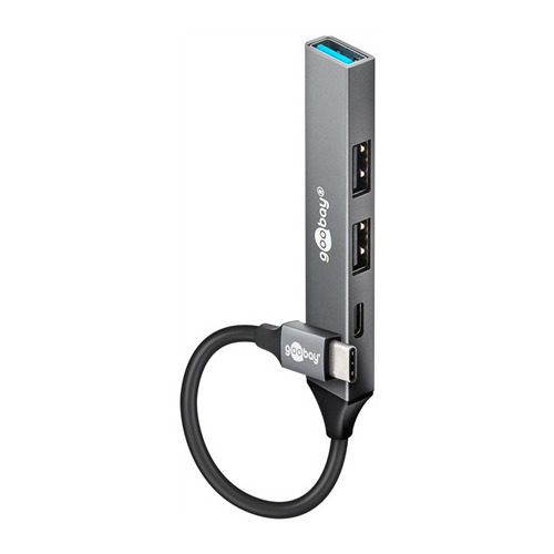 Goobay Slim 4-portowy koncentrator USB, USB-C™USB-C™/USB-A