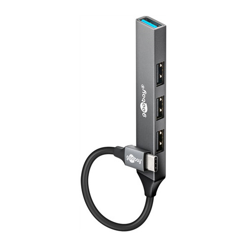 Goobay Slim 4-portowy koncentrator USB, USB-C™USB-A