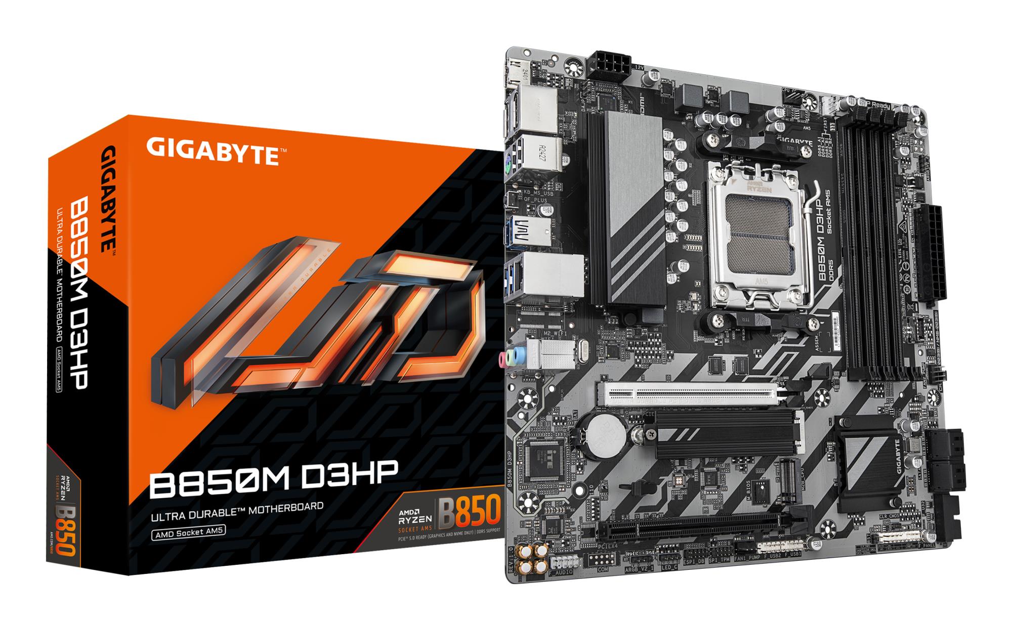 Mainboard|GIGABYTE|AMD B850|Socket AM5|micro ATX|RAM DDR5-SDRAM|4xSlots|2xNumber of