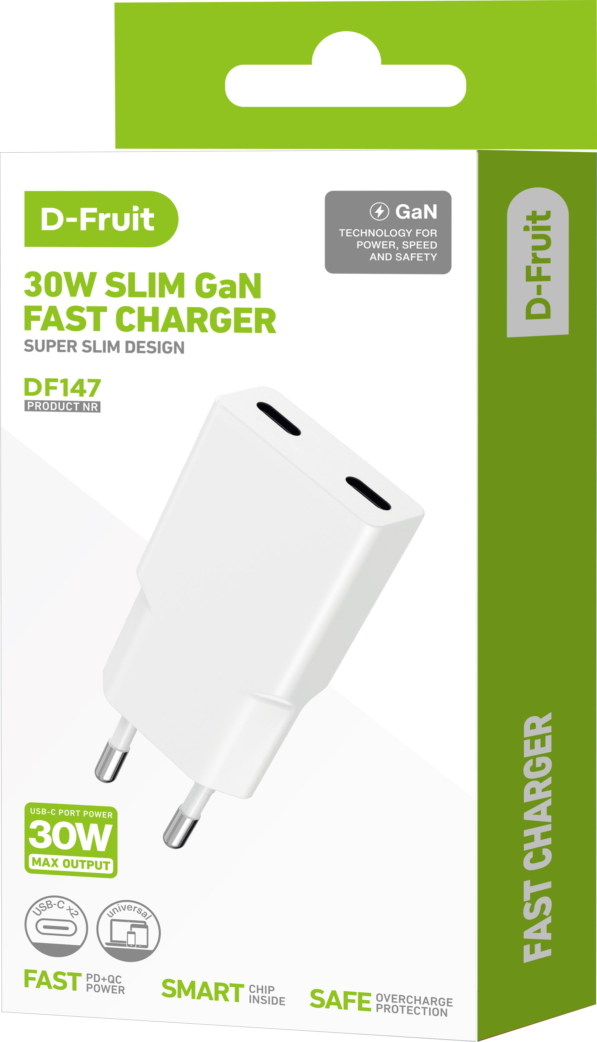 D-Fruit charger 30W 2xUSB-C DF147 |