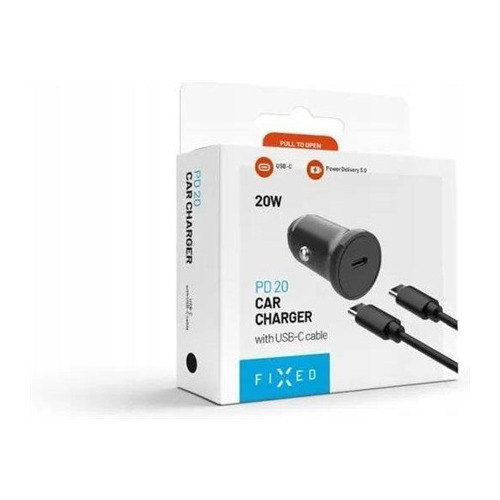 Fixed USB-C Car Charger 20W+ USB-C/USB-C