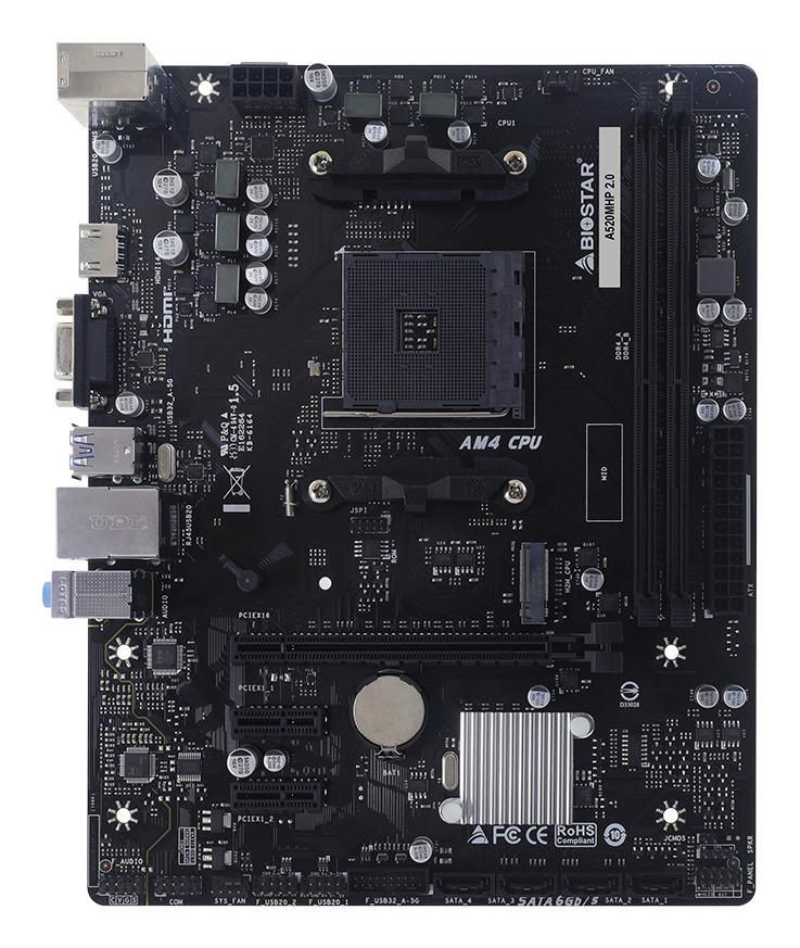 Mainboard|BIOSTAR|AMD A520|Socket AM4|micro ATX|RAM DDR4-SDRAM|2xSlots|1xNumber of