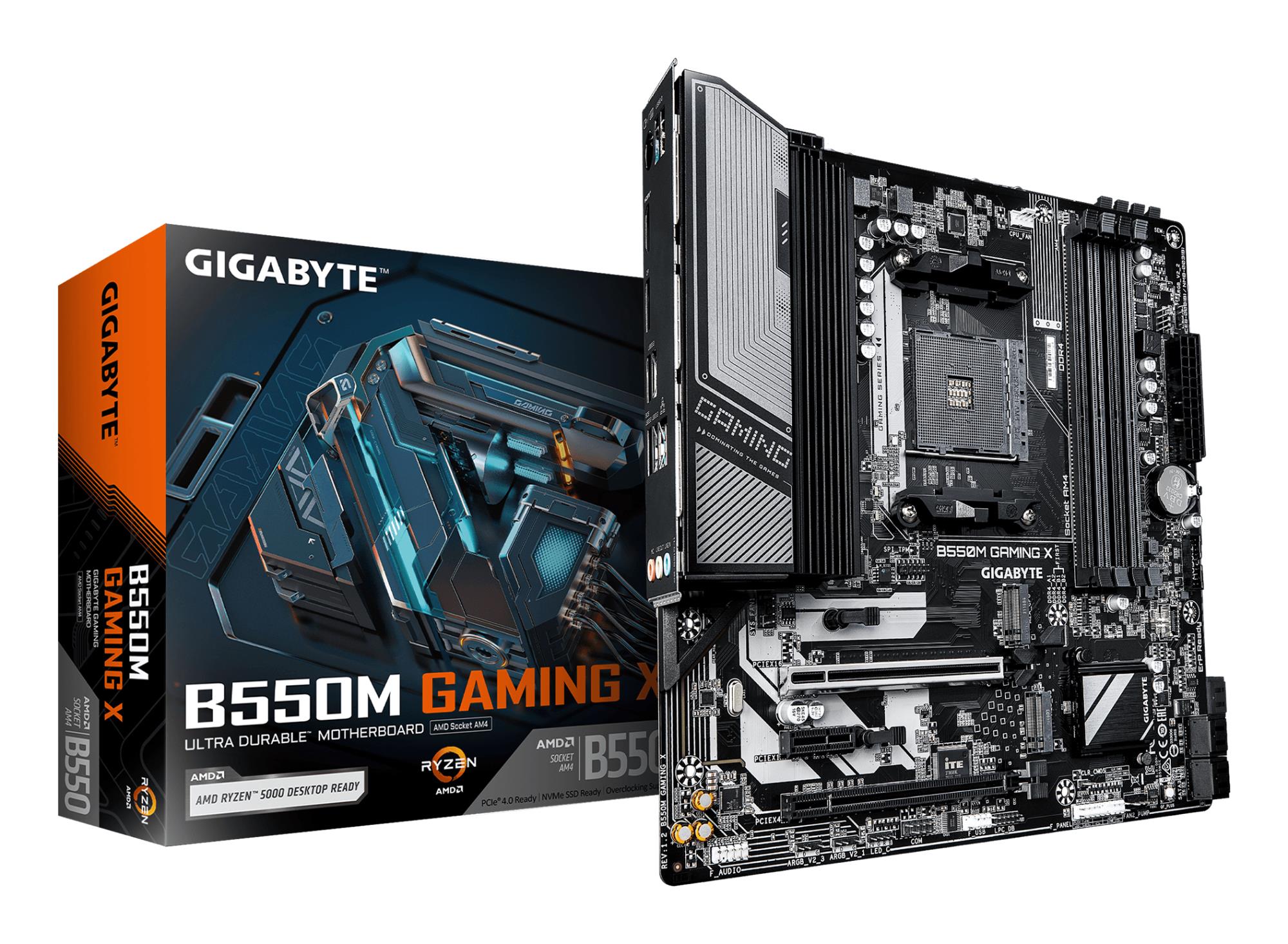 Mainboard|GIGABYTE|AMD B550|Socket AM4|micro ATX|RAM DDR4-SDRAM|4xSlots|2xNumber of