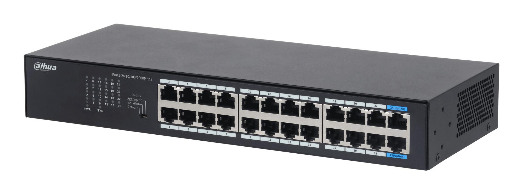 Switch|DAHUA|DH-S3024-24GT|Switch type Unmanaged|Switch layer L2|Rack mounting