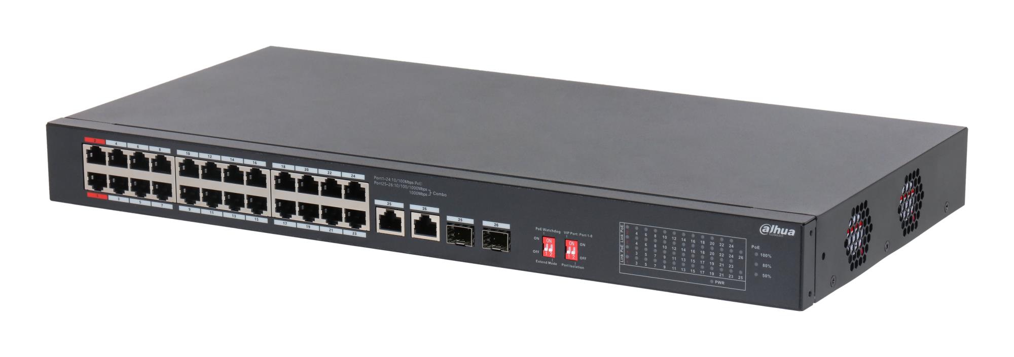 Switch|DAHUA|S3226-24ET-375|Switch type Unmanaged|Rack mounting Yes|24xRJ-45 ports|RJ-45
