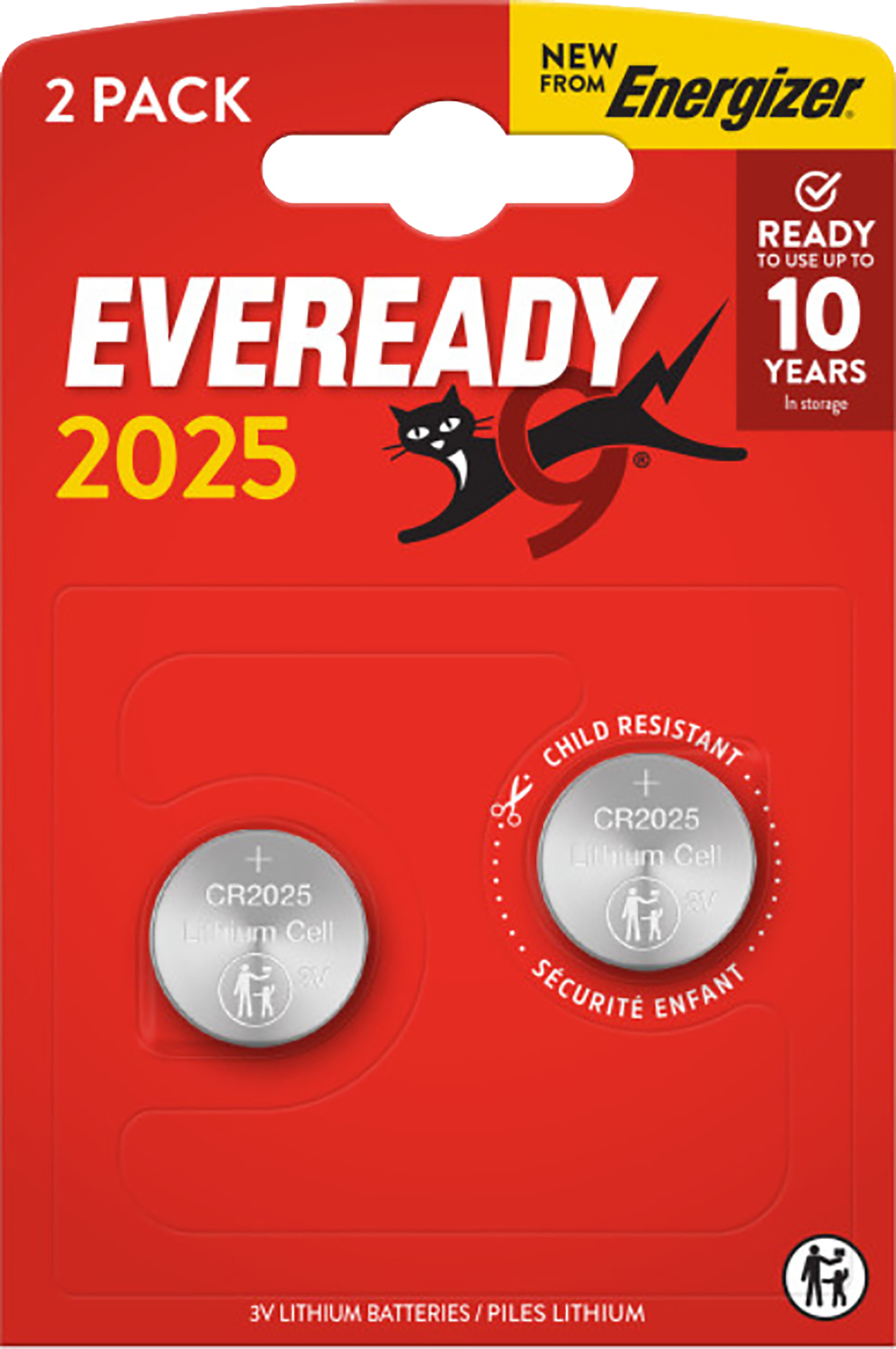 Energizer battery Eveready Lithium CR2025 BP2