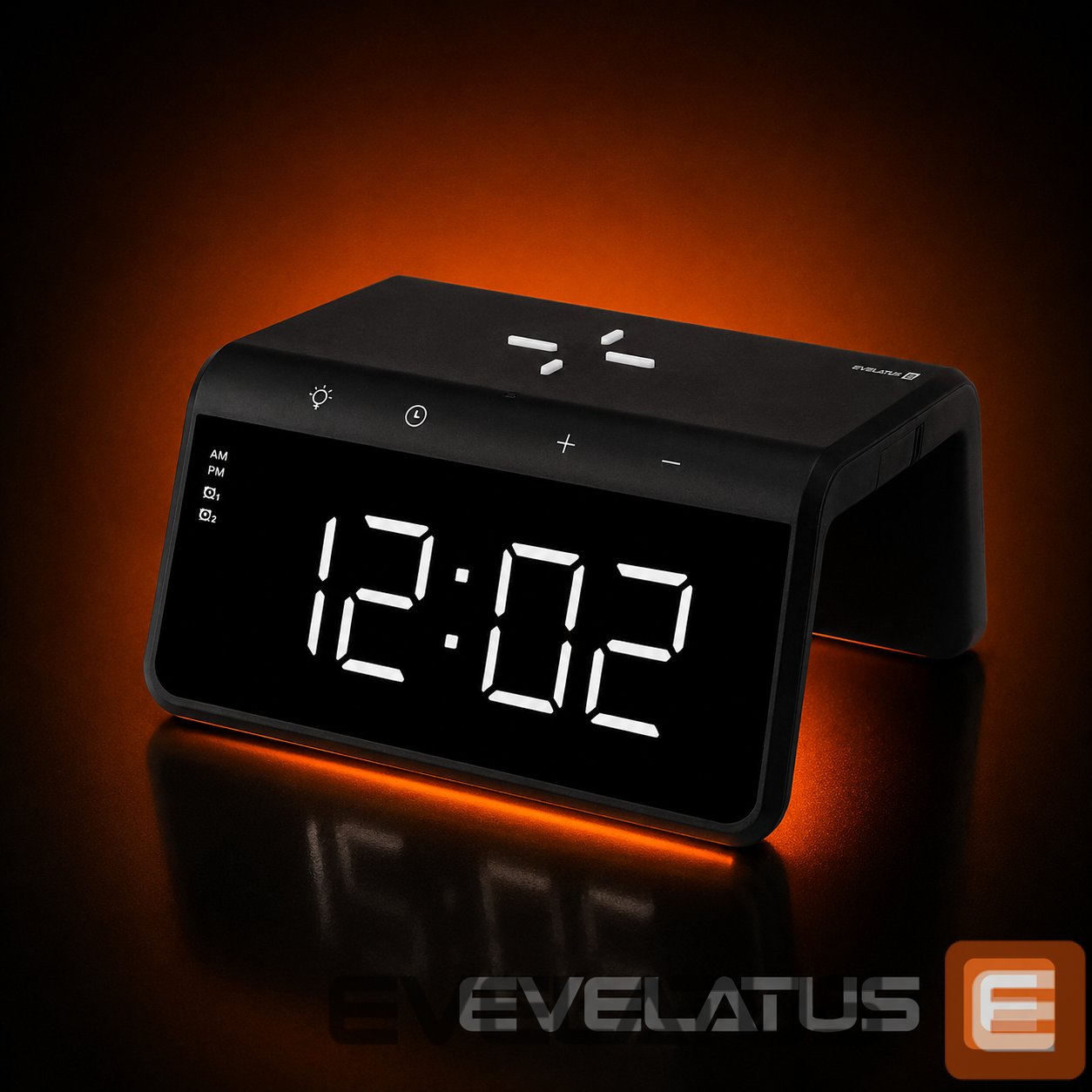 Evelatus Wireless Charging Clock WCC01BK Black