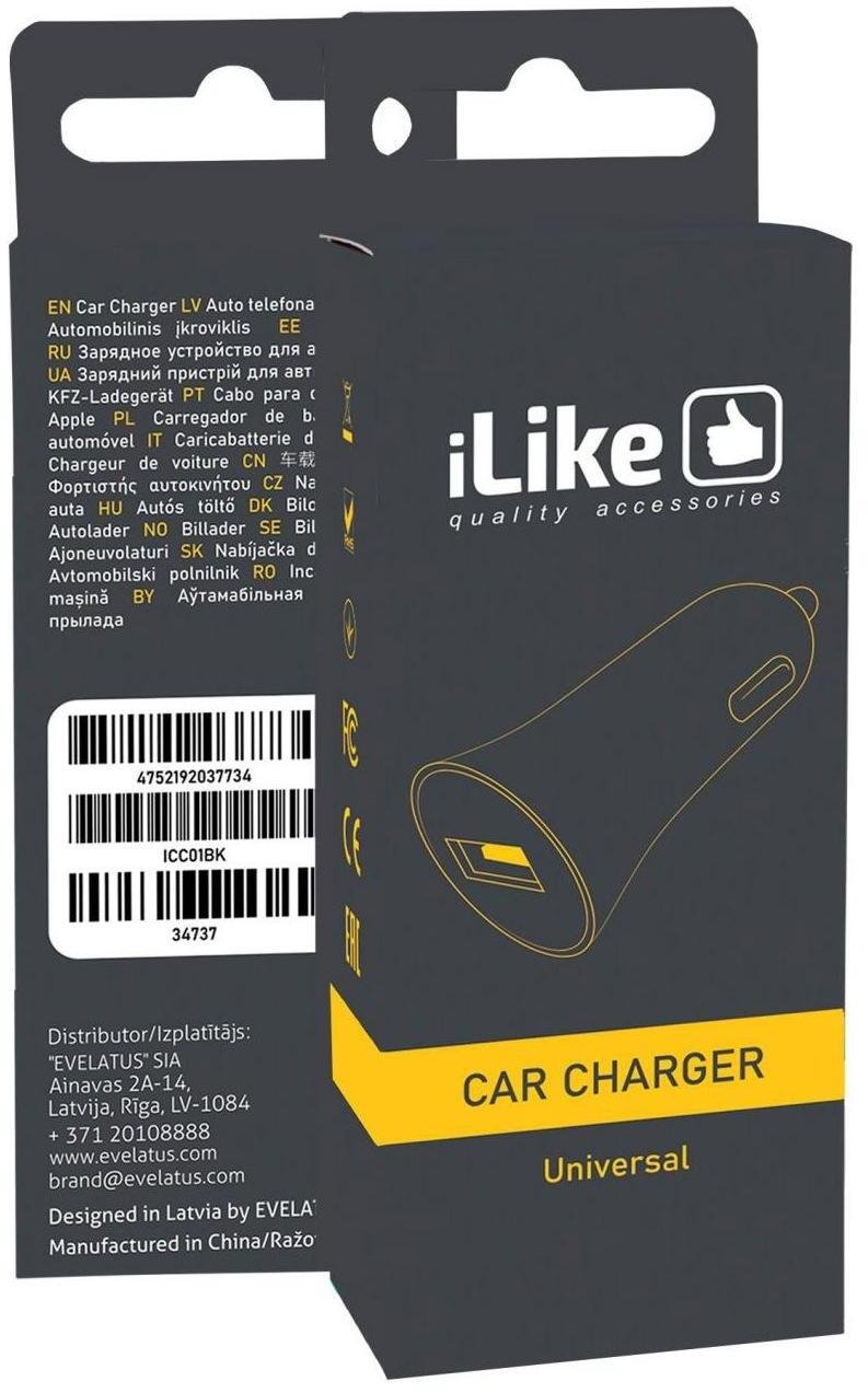 ILike Car Charger Auto  ICC01BK Black