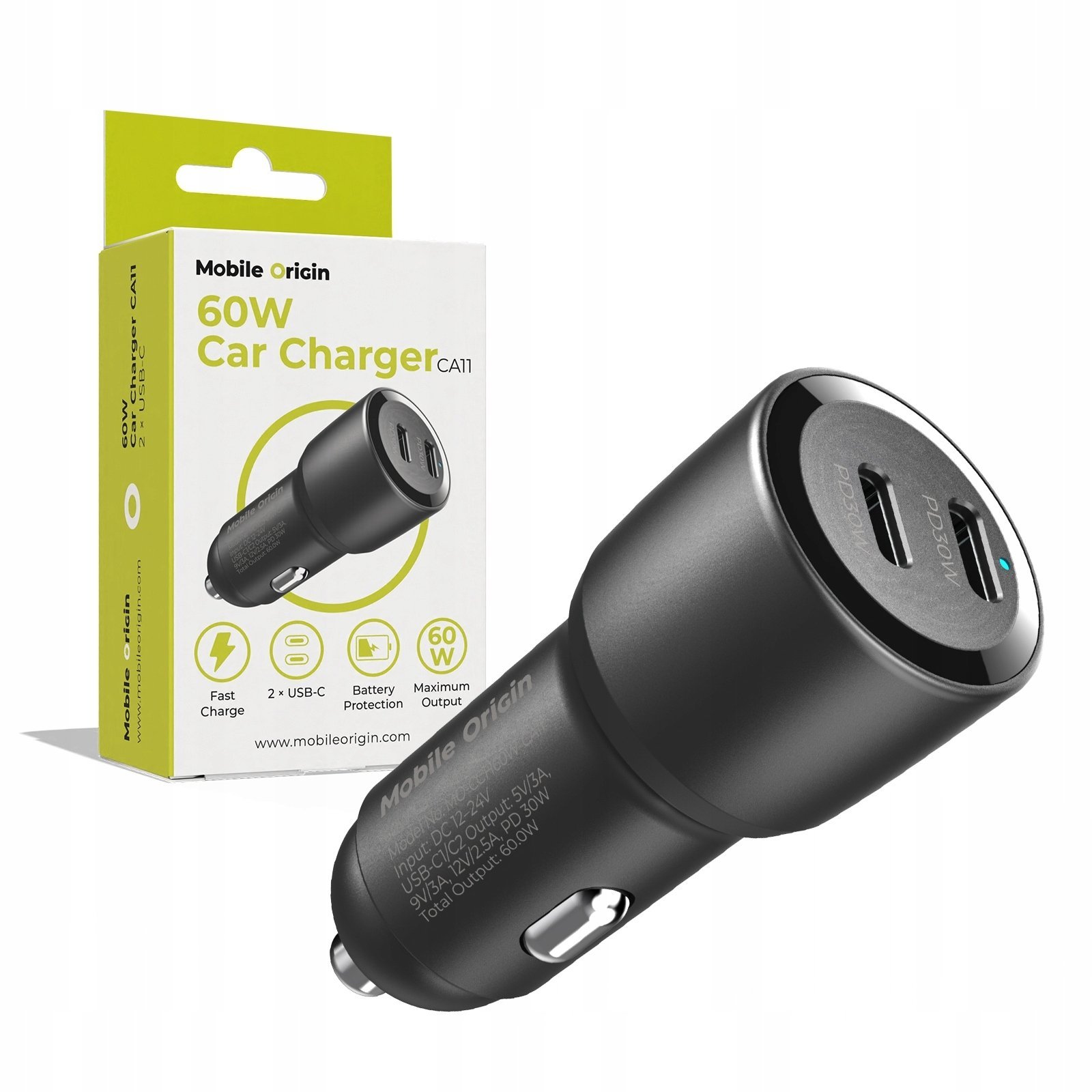 Mobile Origin Car Charger 60W 2