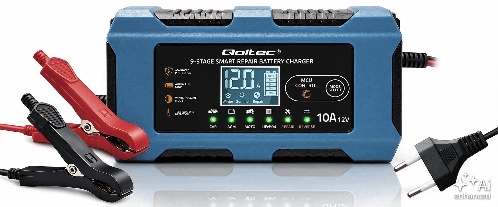 Qoltec adowarka 12V 10A |  funkcj