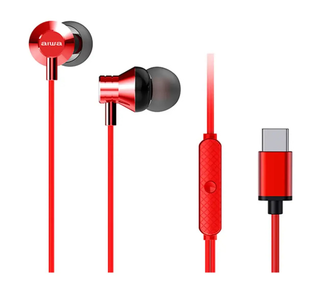 AIWA In-Ear stereo austiņasu, sarkanas (USB)