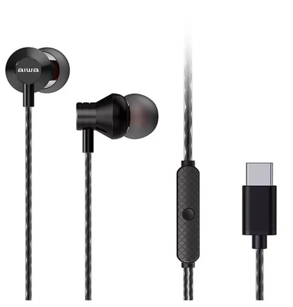 AIWA In-Ear stereo austiņasu, melnas (USB)