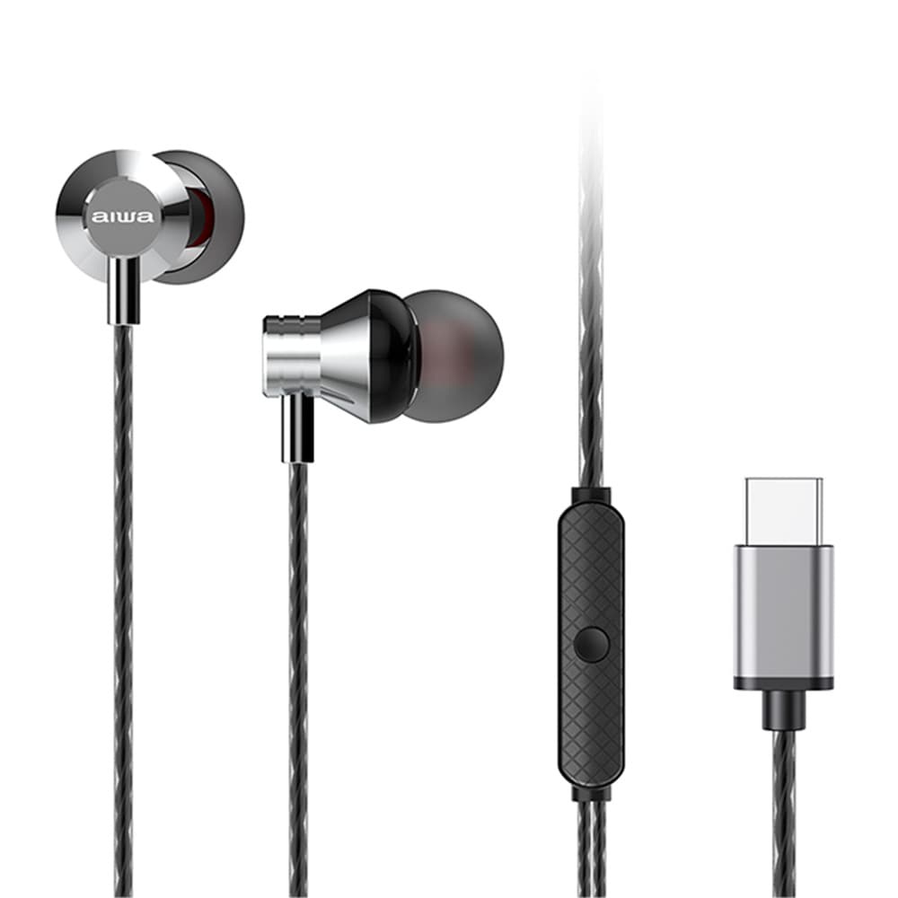 AIWA In-Ear stereo austiņasu, sudraba (USB)