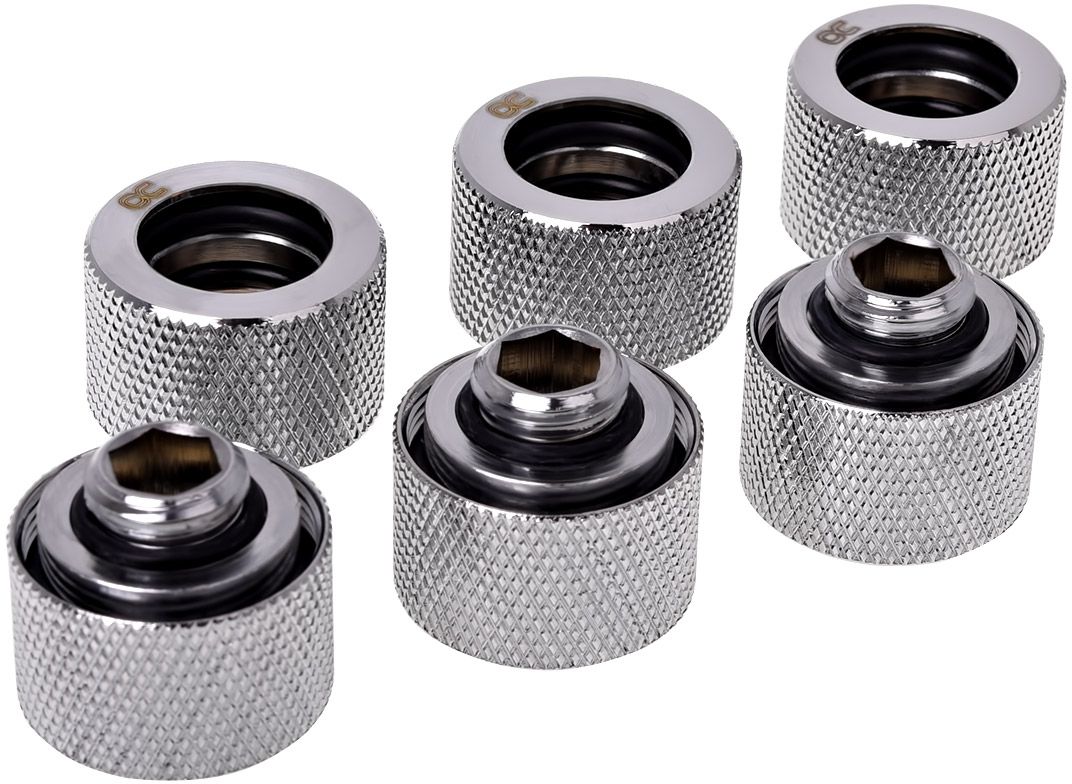 Alphacool 1/4" - 16mm, 6-pack, chrom