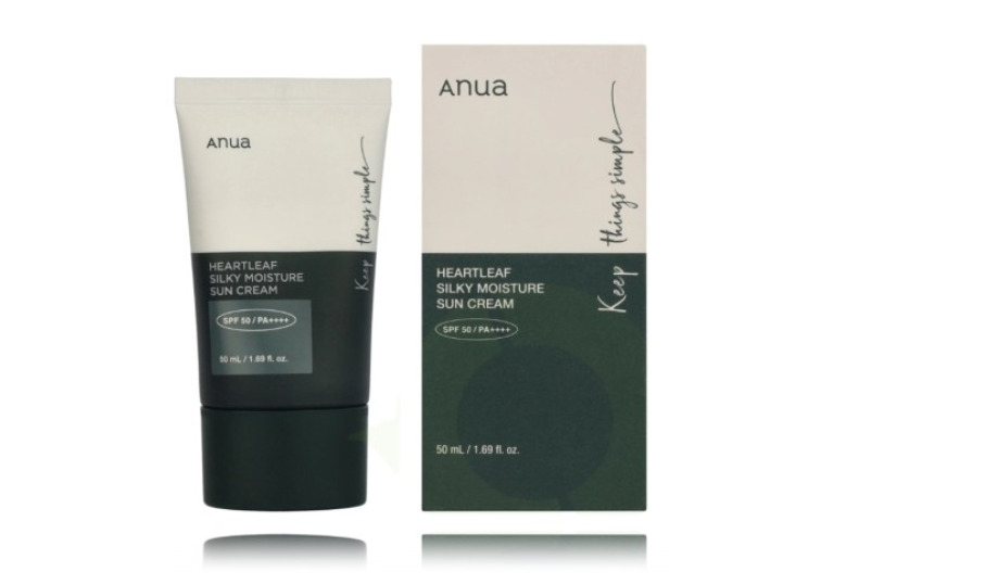 Anua Heartleaf Silky Moisture Saules aizsargkrēms