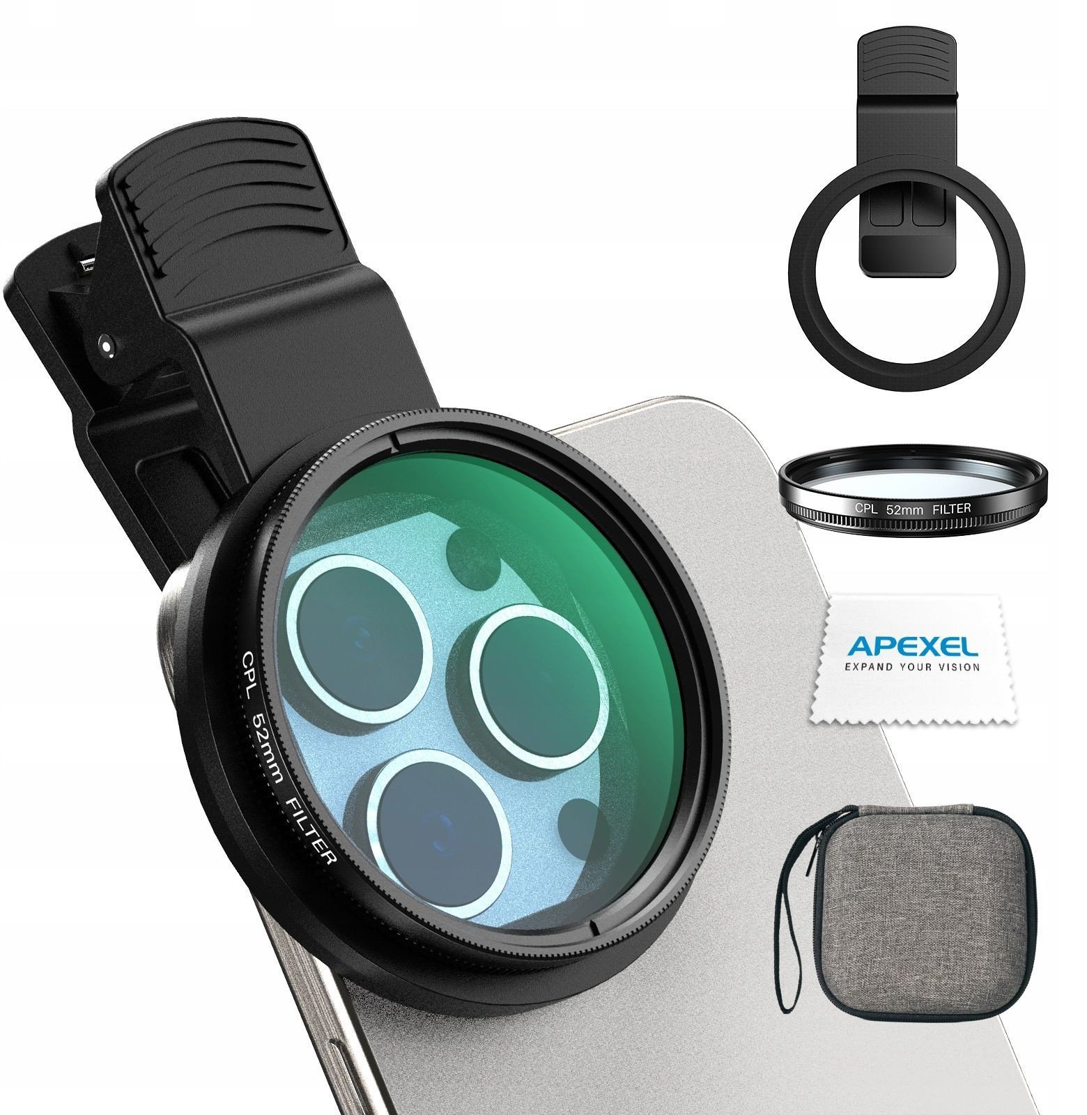 Apexel Filtr CPL Polaryzacyjny 52mm do