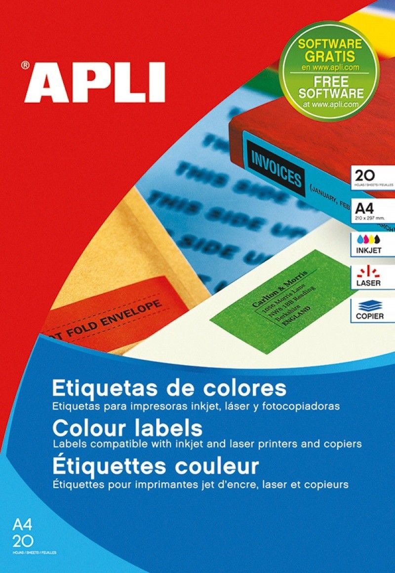 Apli Etykiety APLI, 210x297mm, ne, , 20