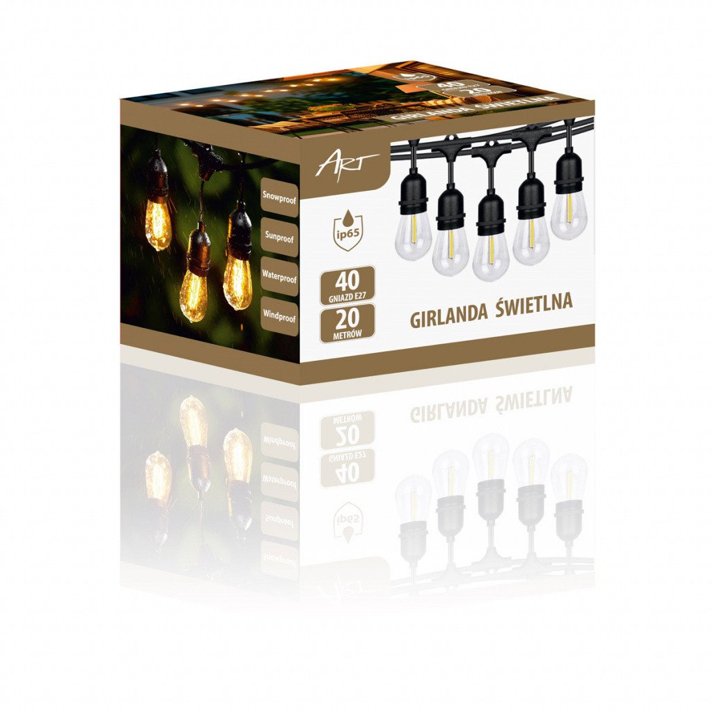 Art Girlanda 20m, 40xE27 IP65 (bez
