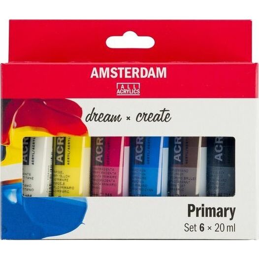 Artequipment TALENS AMSTERDAM 6X20ML PRIMARY COLORS