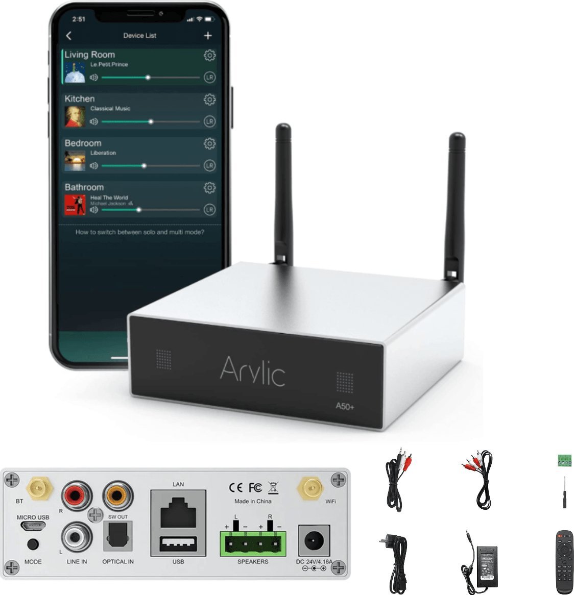 Arylic ARYLIC A50+ sieciowy wzmacniacz 100W