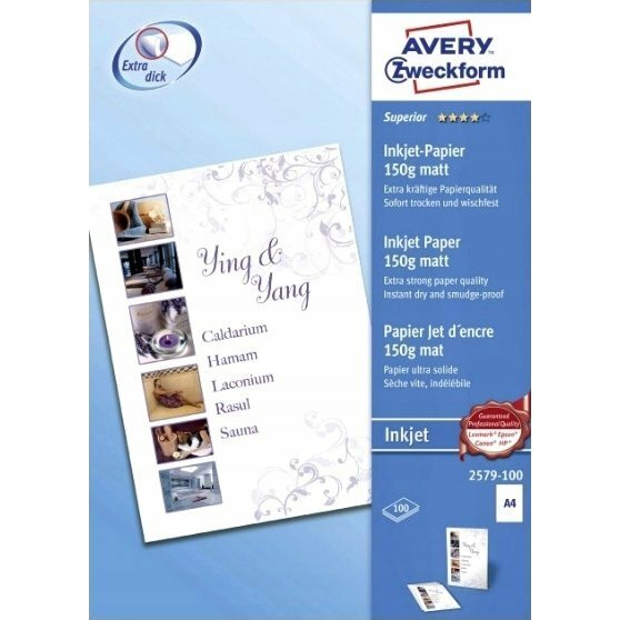 AVERY Avery 2579-100, Inkjet, A4, White