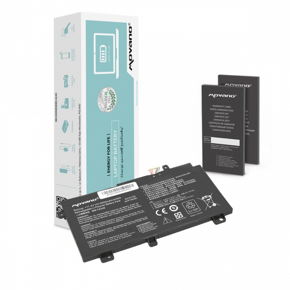 Movano Baattery B31N1726 Asus FX504 FX505