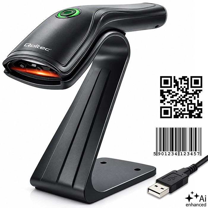 Qoltec Barcode scanner 1D 2D scanner