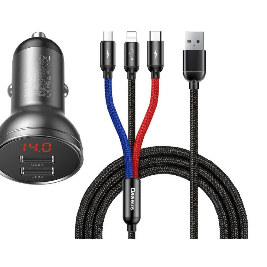 Baseus Three Primary Colors 2x USB-A
