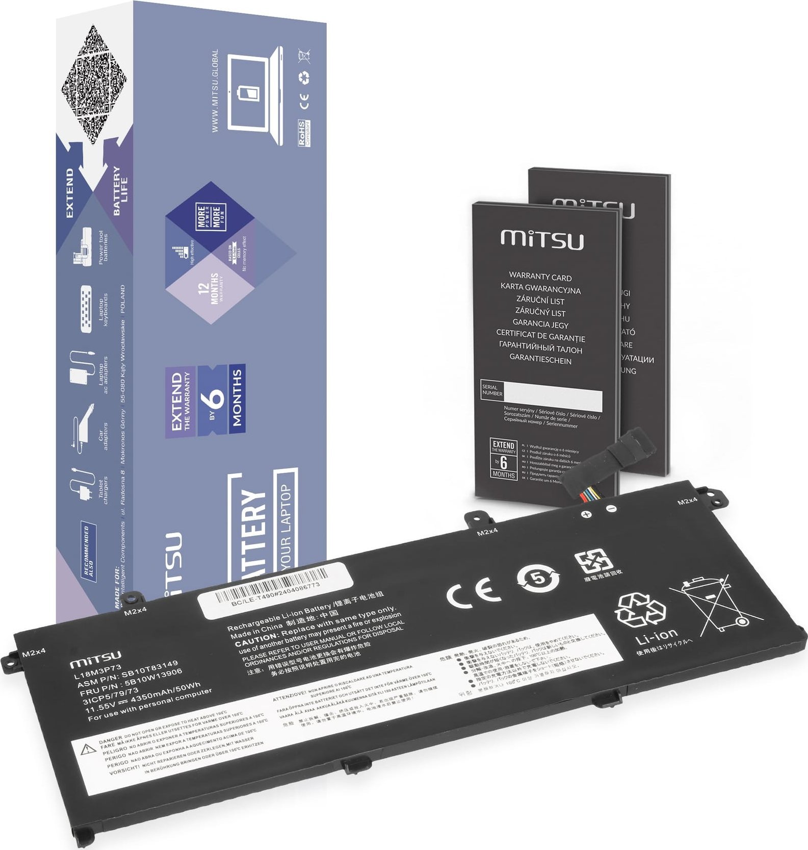Mitsu Battery L18M3P73 for Lenovo ThinkPad