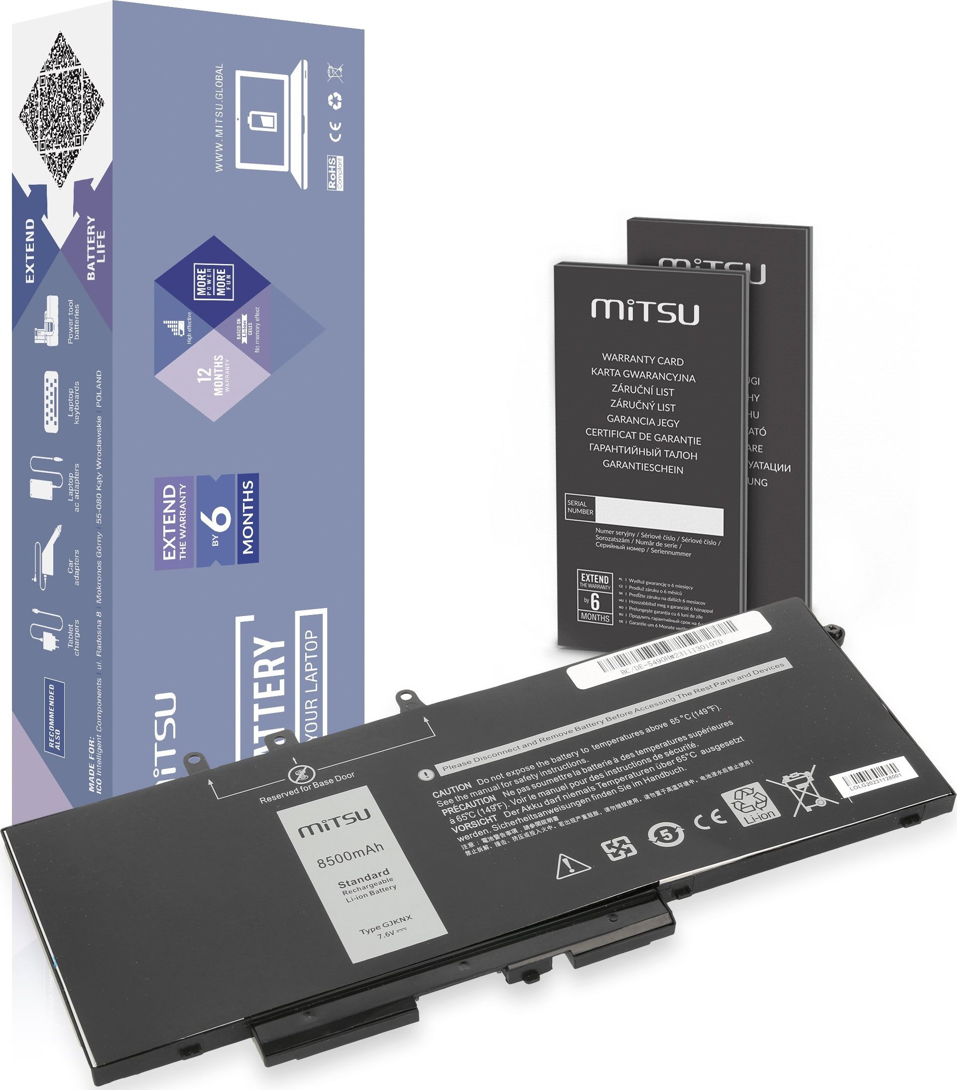 Mitsu Battery GJKNX for Dell Latitude