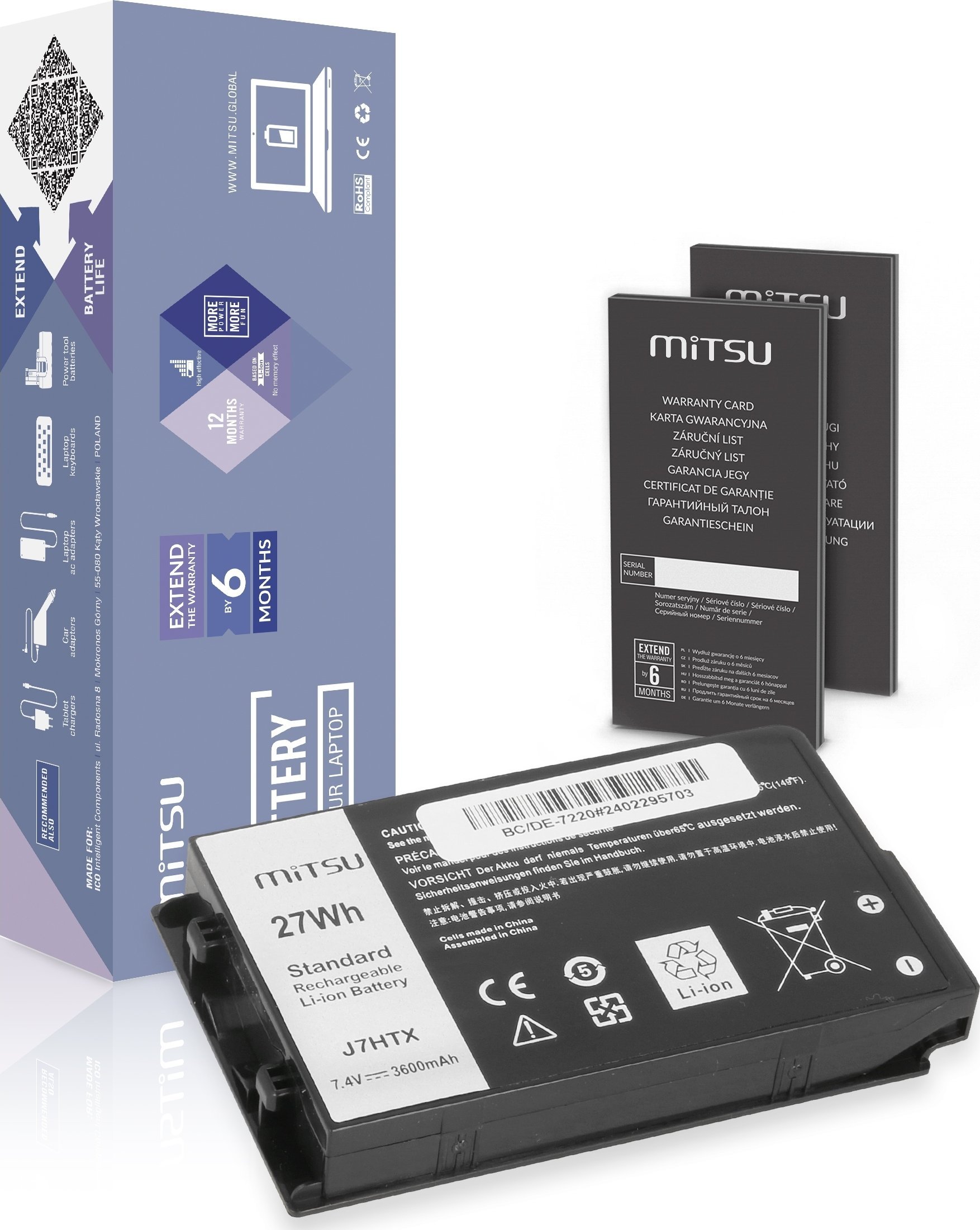 Mitsu Battery J7HTX Dell Latitude 12