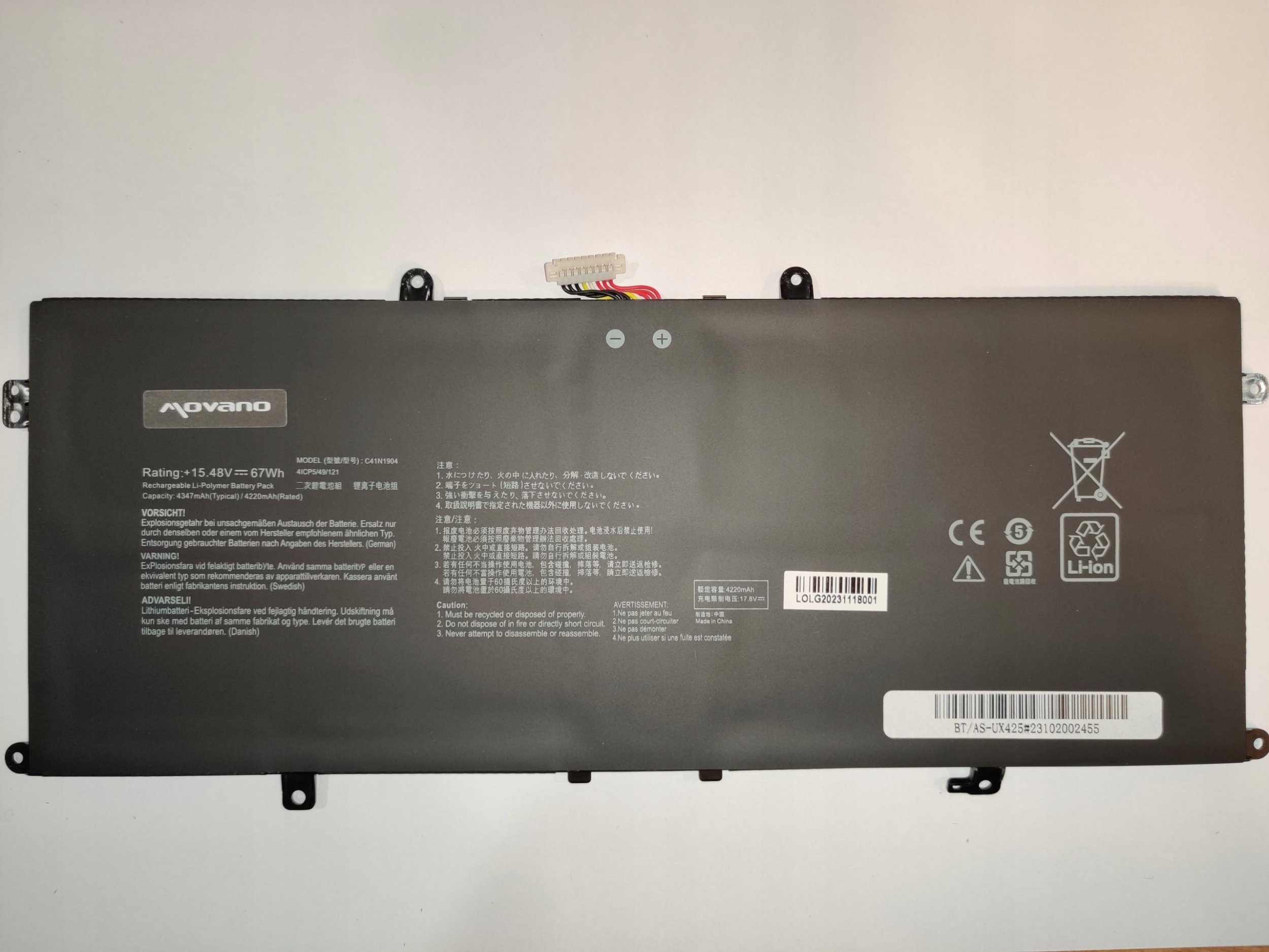 Movano C41N1904 do Asus UX325JA UX325EA