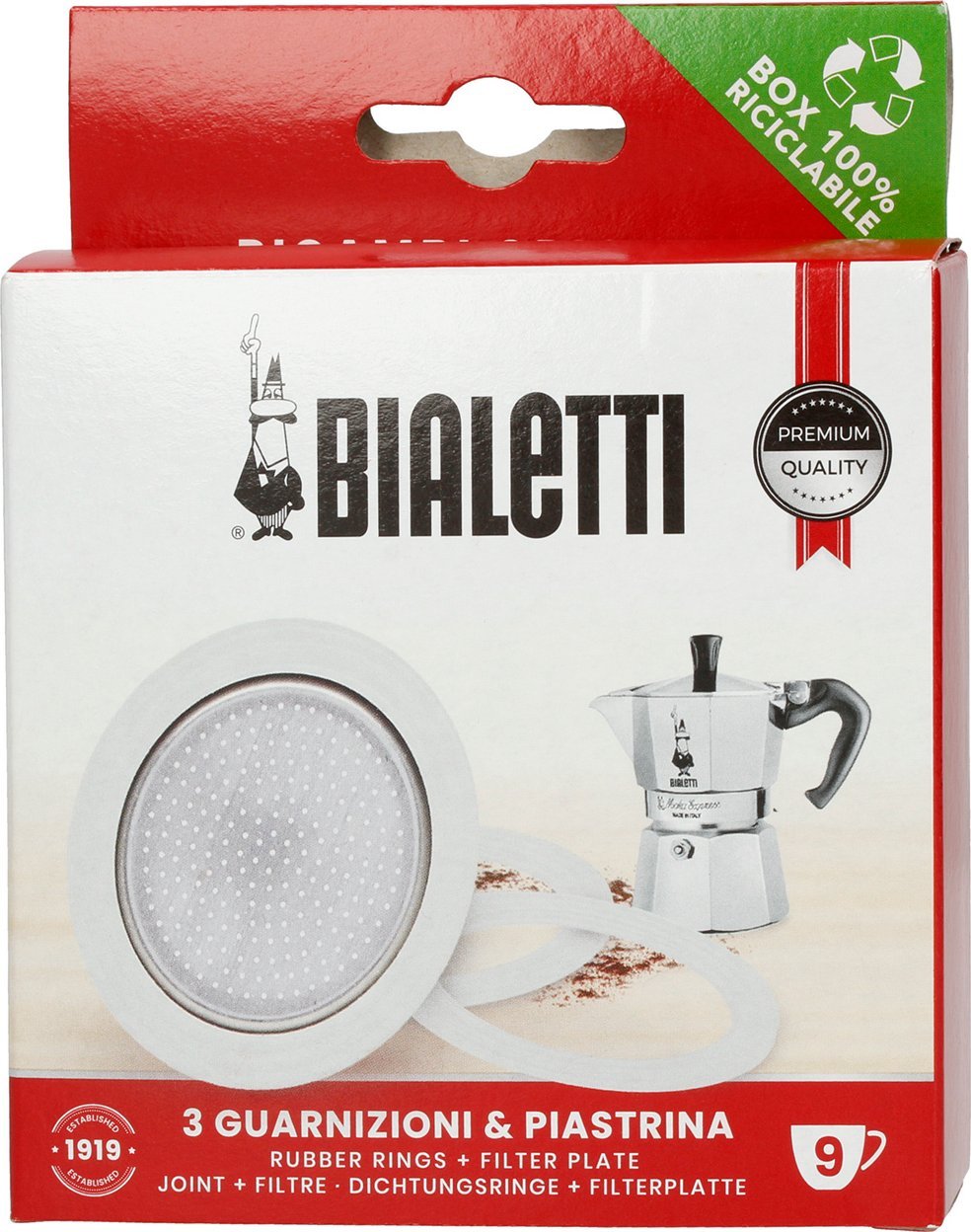 Bialetti Ricambi 3 Replacement Gaskets +1