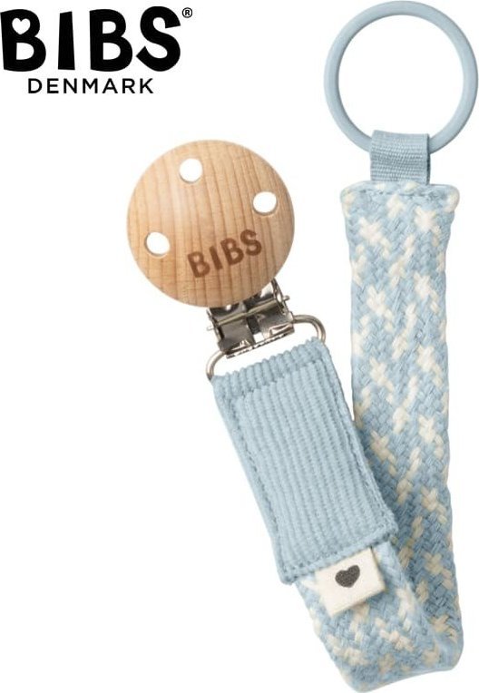 Bibs BIBS PACIFIER BRAID BABY BLUE