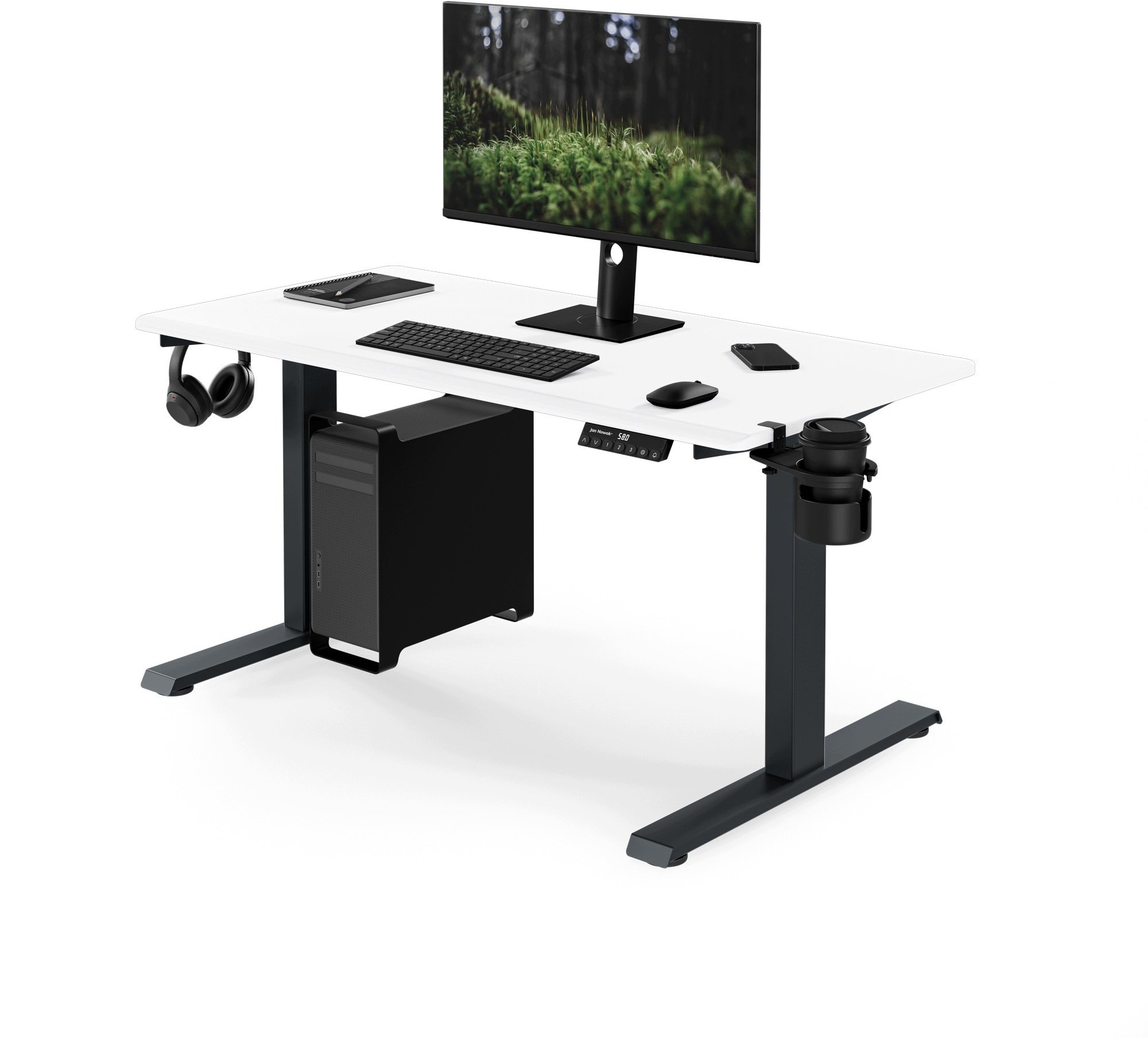 Jan Nowak Elektryczne ergonomiczne antracytowo-, 1200x600