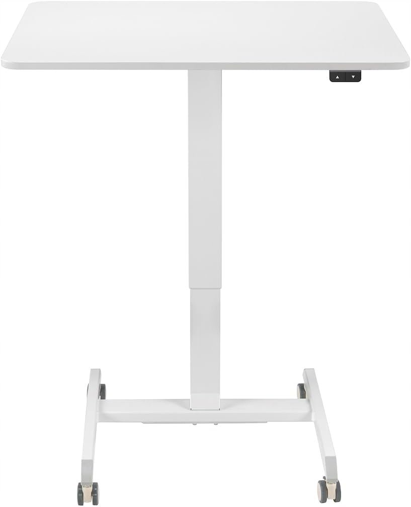 LogiLink Sit-stand workstation, single-motor, w/casters, white