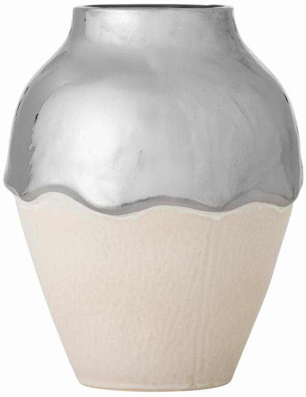 Bloomingville BLOOMINGVILLE Silvio Vase Srebro Ceramika