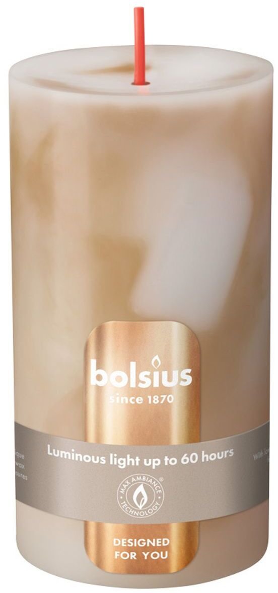 Bolsius Candle pillar beige H13 D6